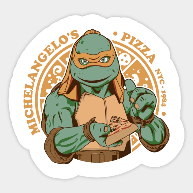 Michelangelo's Pizza Sticker by ellocoart